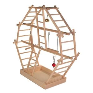 Trixie Leiter-Spielplatz für Vögel, tollen Kletterspaß für kleine Vogelarten, wie Wellensitiche oder Kanarien, bietet dieser Leiterspielplatz aus Holz.