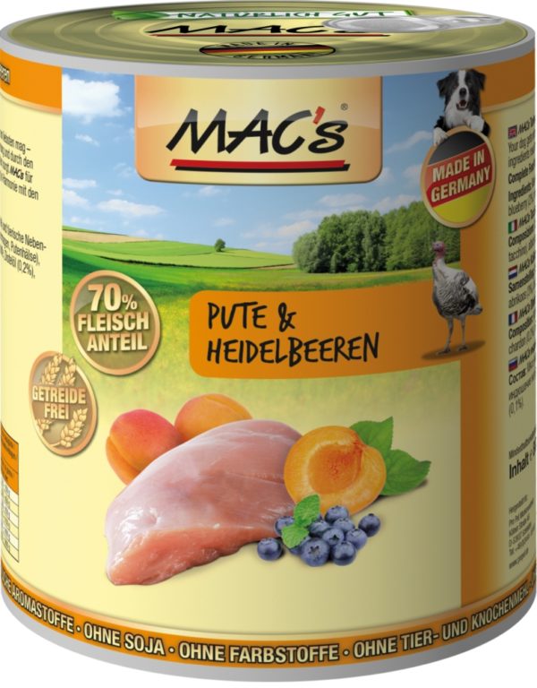 Macs Dog Pute+Heidelbeer.800gD