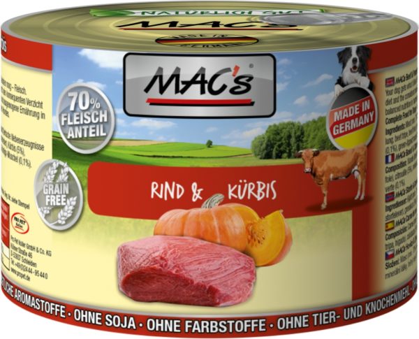 Macs Dog Rind + Kürbis  200gD