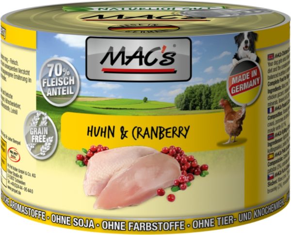 Macs Dog Hühnchen+Cranb. 200gD