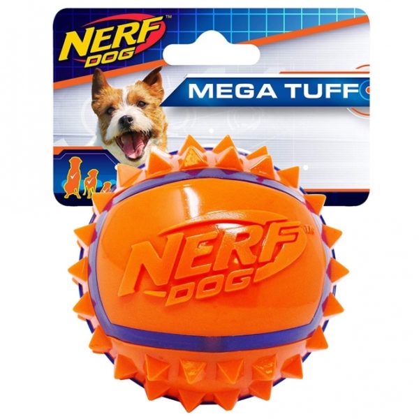 NERF Hundespielzeug Mega Tuff Spike Ball vereint optimales und funktionales Design mit speziellen Materialien, die eine intensive Nutzung erlauben.