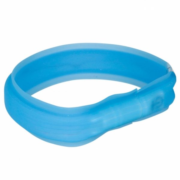 Trixie Flash Leuchtband USB - extra breit - blau / 50 cm