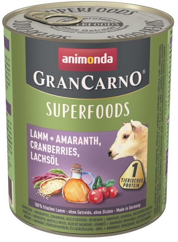 GranCarno Superfoods Lamm 800g Laikas Tierwelt Hundefutter