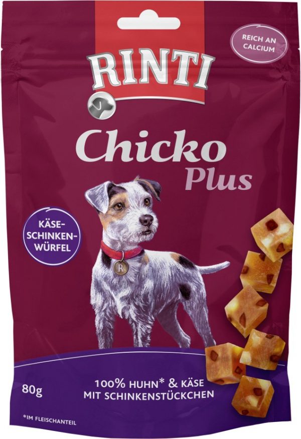 Rinti Chicko Käse-Schinken Würfel 80g Laikas Tierwelt