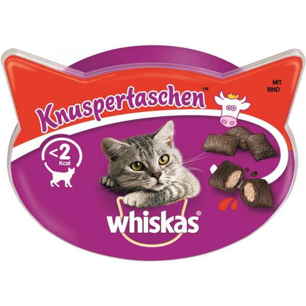 Whiskas Knuspert Rind 60g. Die Vielfalt unterschiedlicher Geschmacksrichtungen bietet die Möglichkeit, Ihrer Katze die Leckerlis zu geben, die sie liebt.