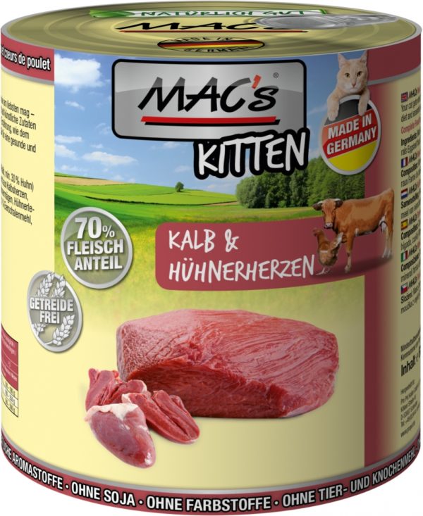 Macs Kitt. Kalb+Hühnhrz. 800gD