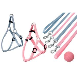 Karlie Puppy - Geschirr stufenlos verstellbar Rosa - 25-45 cm. Komfortmaße speziell für Welpen. Komplett mit Welpenspielzeug Laikas Tierwelt Würzburg Hundebedarf Onlineshop