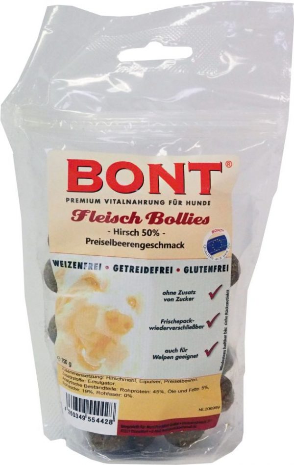 Fleisch-Bollies Hirsc+Pre 150g