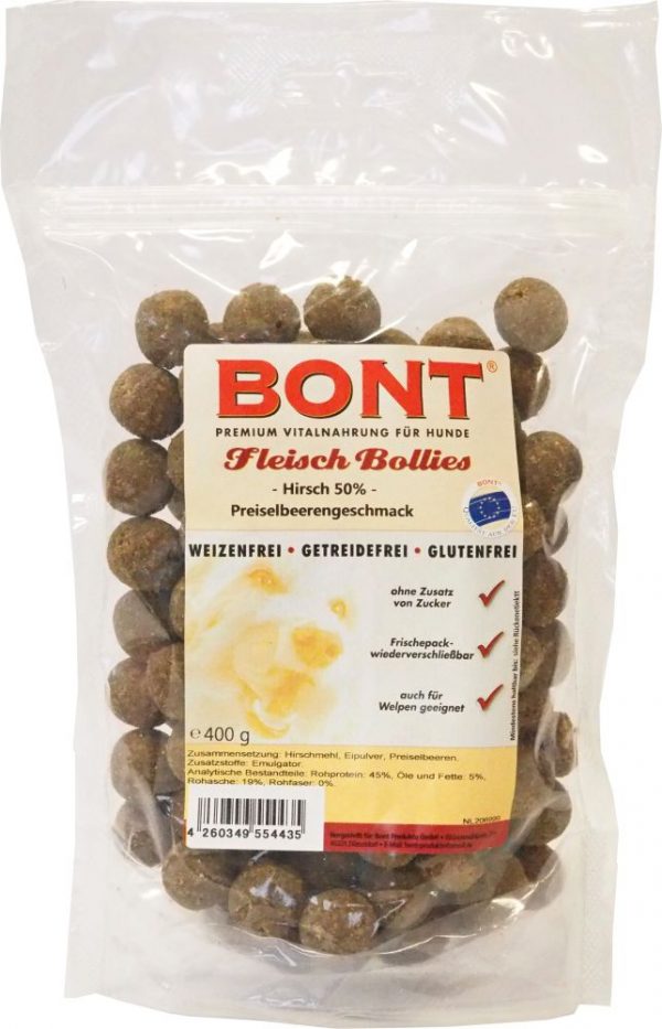 Fleisch-Bollies Hirsc+Prei 400g