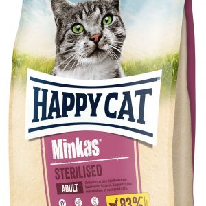 Happy Cat Minkas Sterilised Geflügel 1,5kg unterstützt mit ihrem reduzierten Fettgehalt und sättigenden Ballaststoffen den Erhalt des Gewichts deiner Katze.