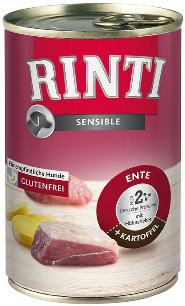 Rinti für Sensible Hunde, glutenfrei mit Ente und Kartoffel Laikas Tierwelt