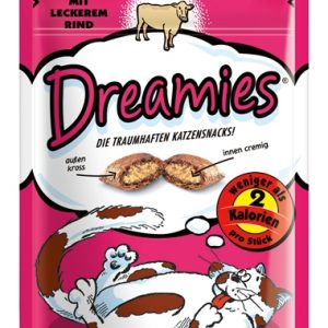 Mars Dreamies Cat Rind 60g nur mit Zutaten, die Katzen besonders lieben. Schüttel den Beutel und sieh zu, wie Deine Katze angerannt kommt.