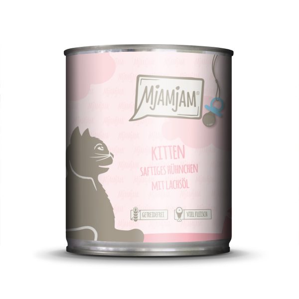 Mjamjam Katzenfutter mit Hühnchen und Lachsöl